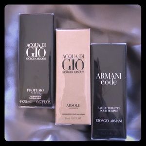 Bundle of (3) MENS Armani travel size colognes